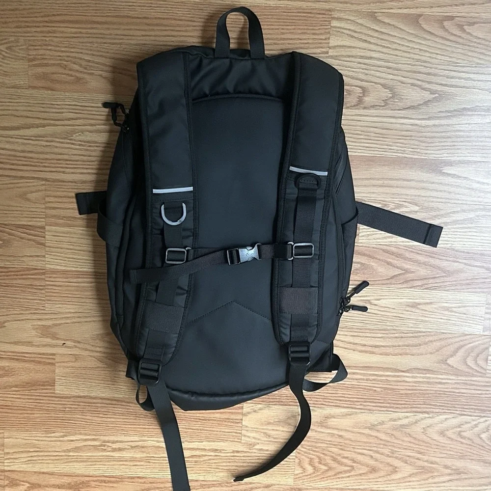 Kehemp Street Black Tactical Backpack w/ Waterproof Biker Helmet